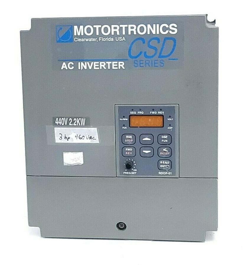 Used MOTORTRONICS CSD-403-N AC INVERTER DRIVE CSD SERIES 3HP 460VAC CSD-403N, CSD403N