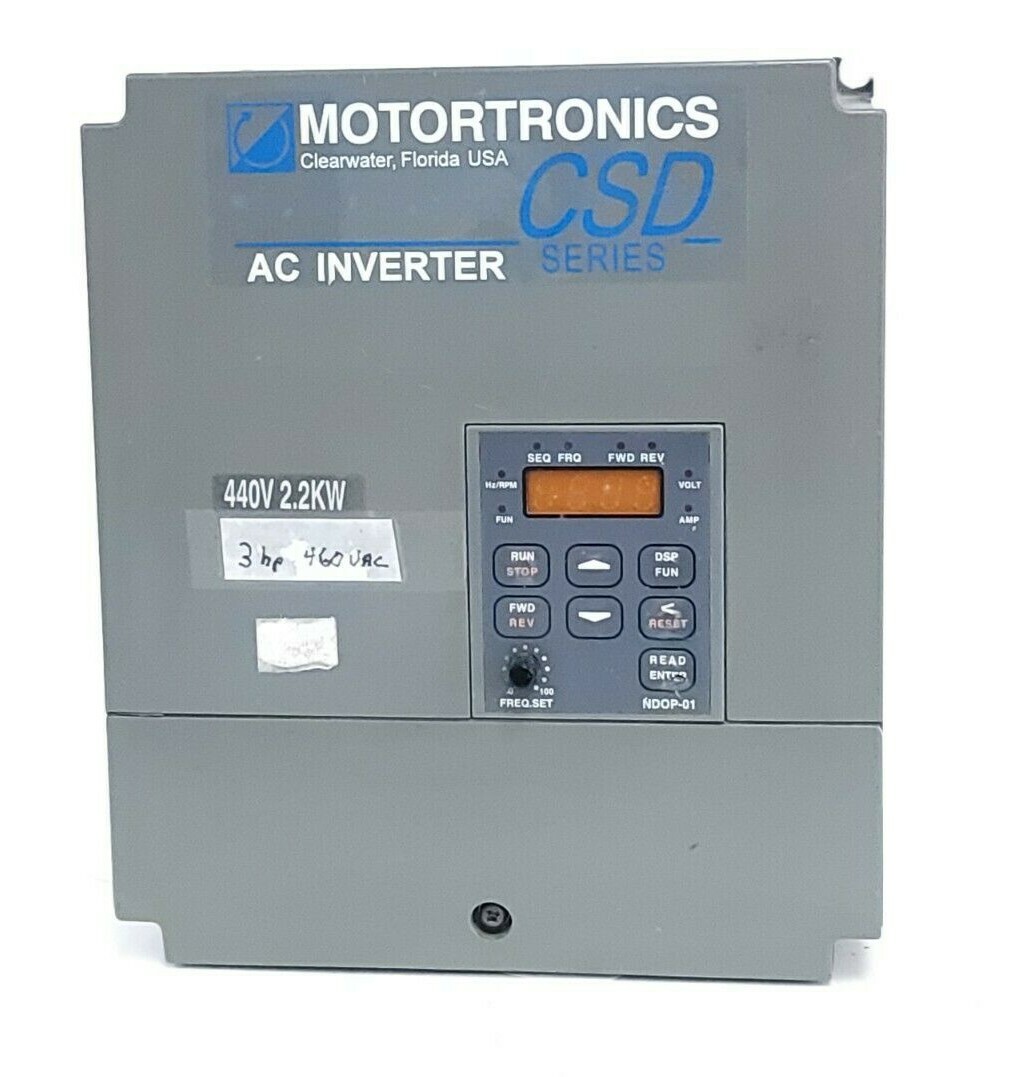 Used MOTORTRONICS CSD-403-N AC INVERTER DRIVE CSD SERIES 3HP 460VAC CSD-403N, CSD403N