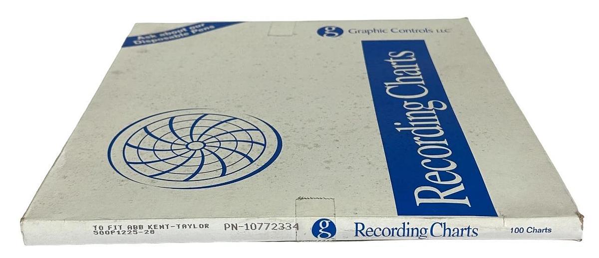 Used NEW GRAPHIC CONTROLS PN-10772334 / 10772334 RECORDING CHARTS 500P1225-28 100CT