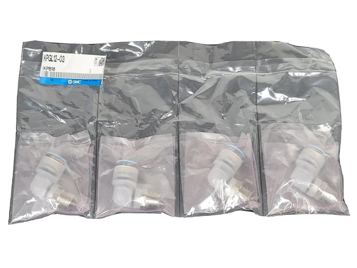 Used LOT OF 4 NEW SMC KPGL12-03 FITTINGS KPGL1203