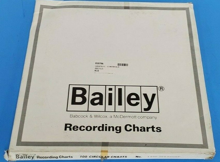 NEW BOX OF 100 BAILEY 00039526 CHART PAPER 11-1/8IN BAILEY 110F300T600P