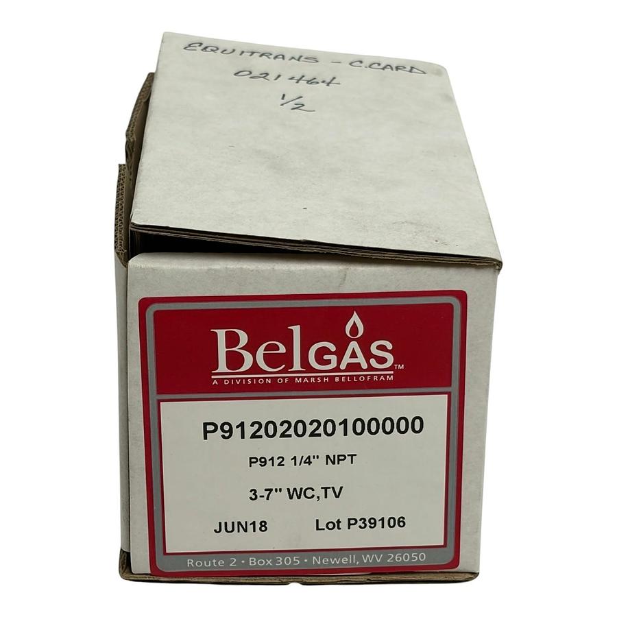 Used BelGas P91202020100000 P912 Gas Pressure Regulator 1/4 NPT 3-7 WC TV New in Box