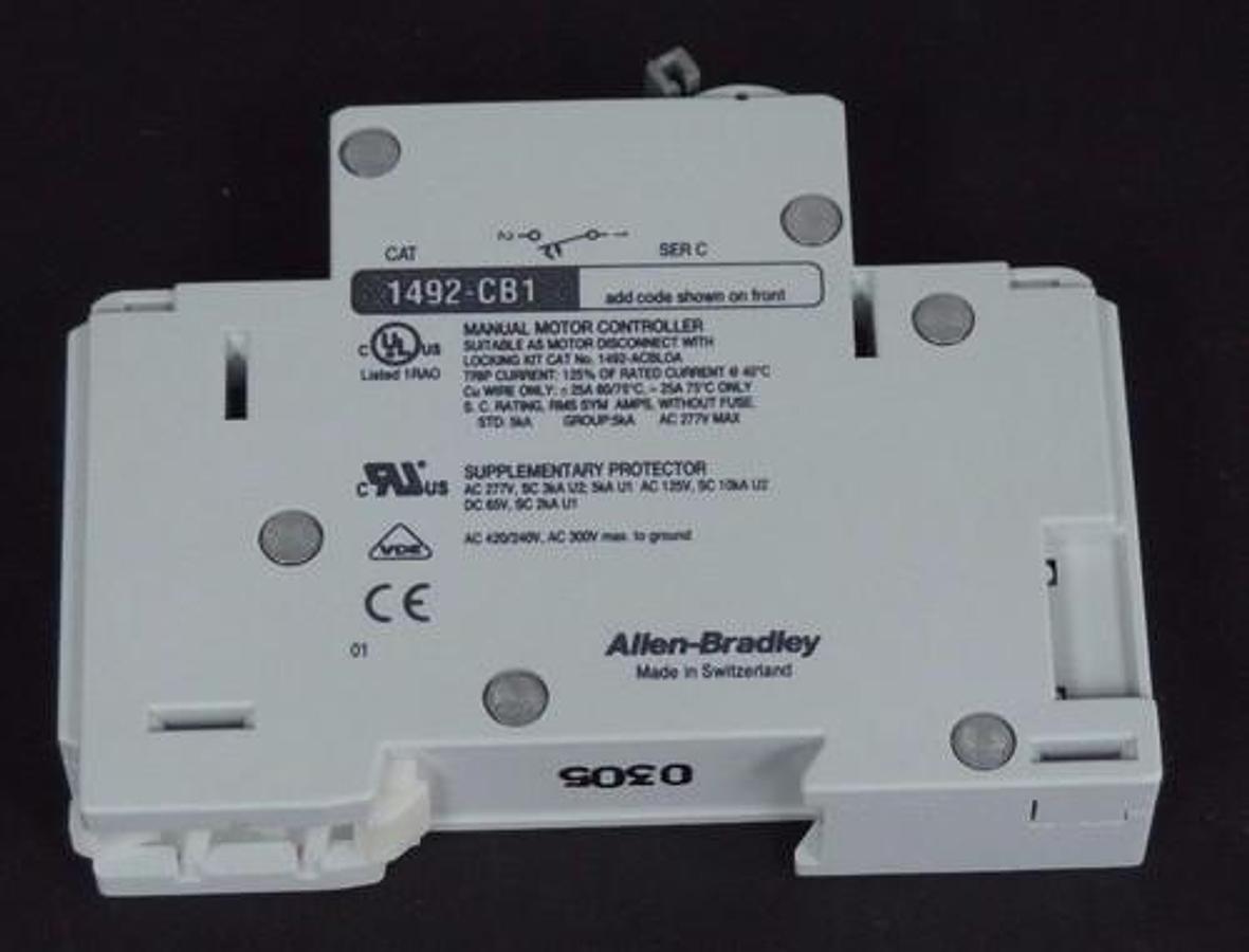 Used NIB ALLEN BRADLEY 1492-CB1H160 ENERGY LIMITING CIRCUIT BREAKER SER C 1492CB1H160