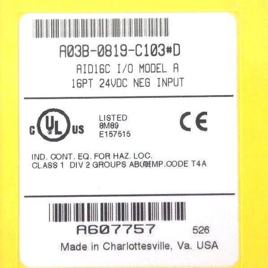Used NEW FANUC A03B-0819-C103#D AID16 I/O MODEL A 16PT 24VDC NEG INPUT