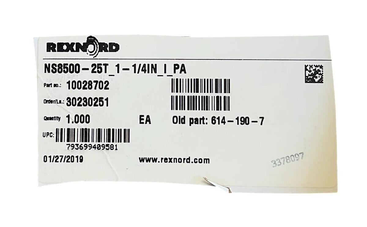 REXNORD NS8500-25T_1-1/4IN_I_PA / 10028702 NYLON SPROCKET 1-1/4'' BORE NSNP