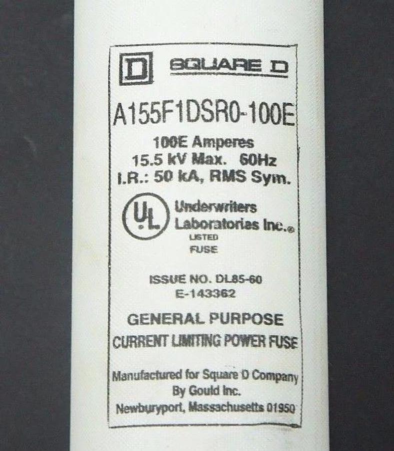 Used CASE OF 3 NEW SQUARE D A155F1DSRO-100E CURRENT LIMITING POWER FUSE 100E AMPS