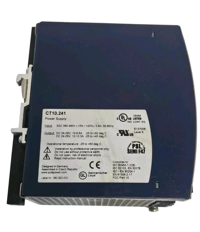 Used PULSE CT10.241 POWER SUPPLY 380/480 VAC INPUT 3-PHASE CT10241