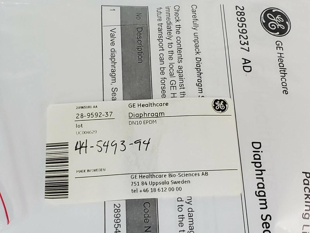 Used LOT OF 6 NEW GE HEALTHCARE 44-5493-94 EPDM DN10 DIAPHRAGMS FOR 6-10MM DIA.