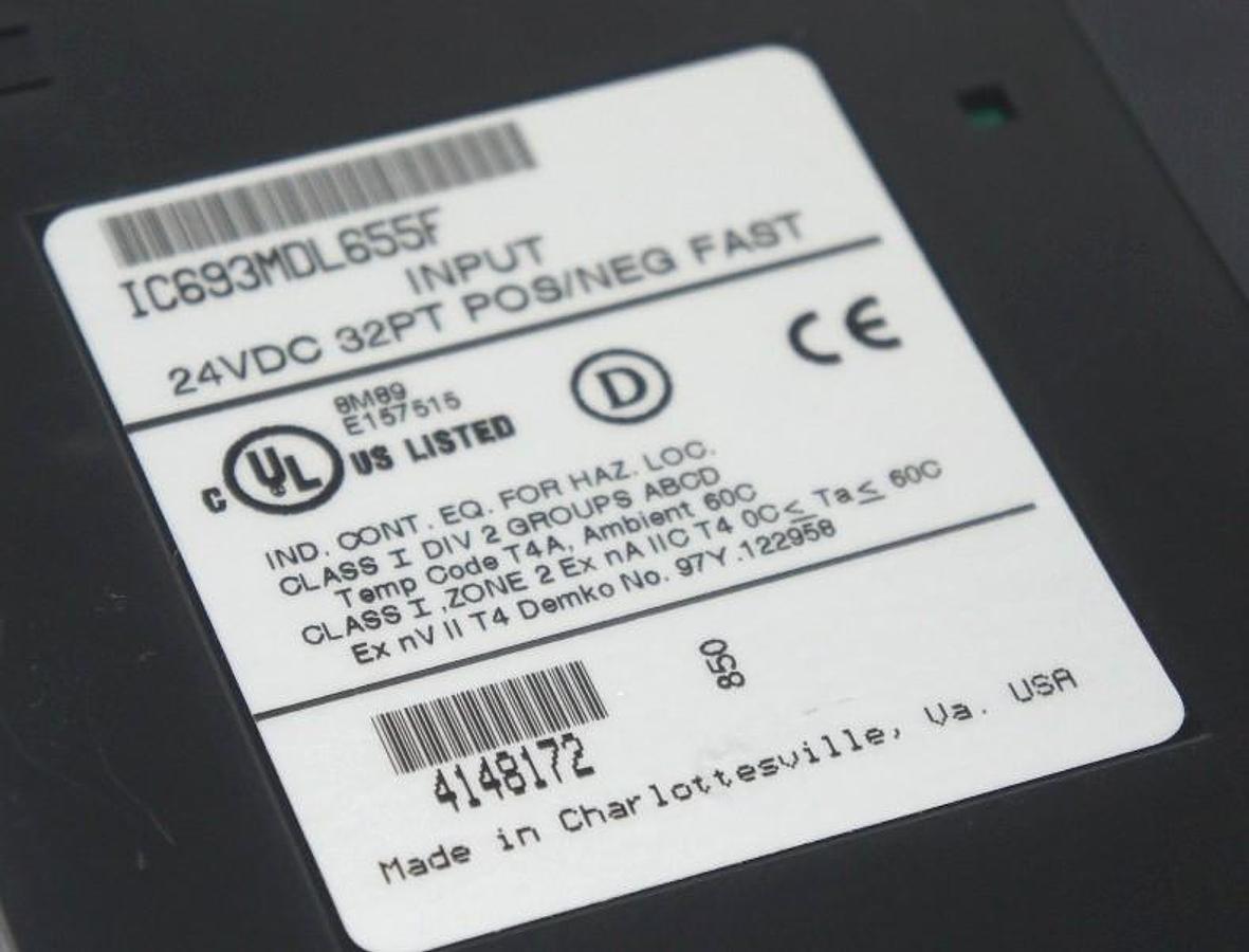 Used GE FANUC IC693MDL655F INPUT MODULE 32PT, 24 VDC, POS/NEG FAST