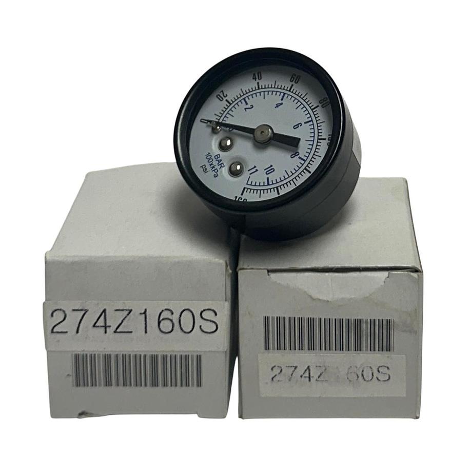 Used 2 WATTS 274Z160S OEM PRESSURE GAUGES 0-160PSI NSMP