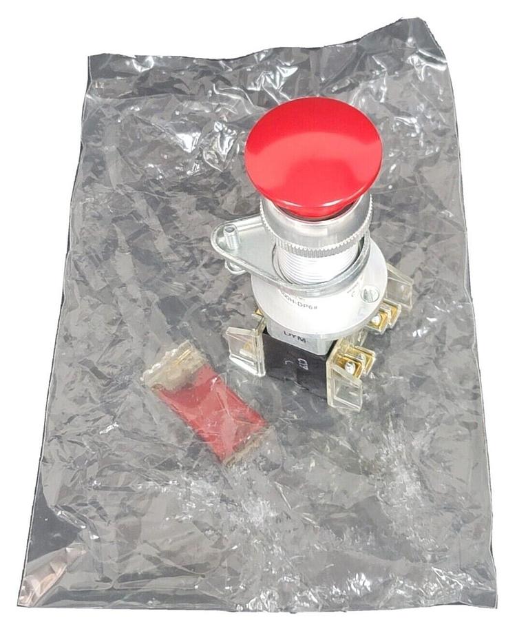 NIB ALLEN BRADLEY 800H-DP6B PUSH BUTTON SER. C MUSHROOM HEAD RED