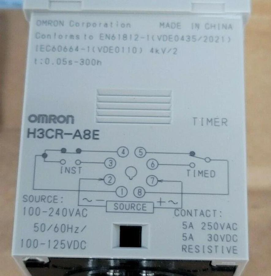 Used LOT OF 2 NIB OMRON H3CR-A8E SOLID STATE TIMERS H3CR, 0.05S-300H