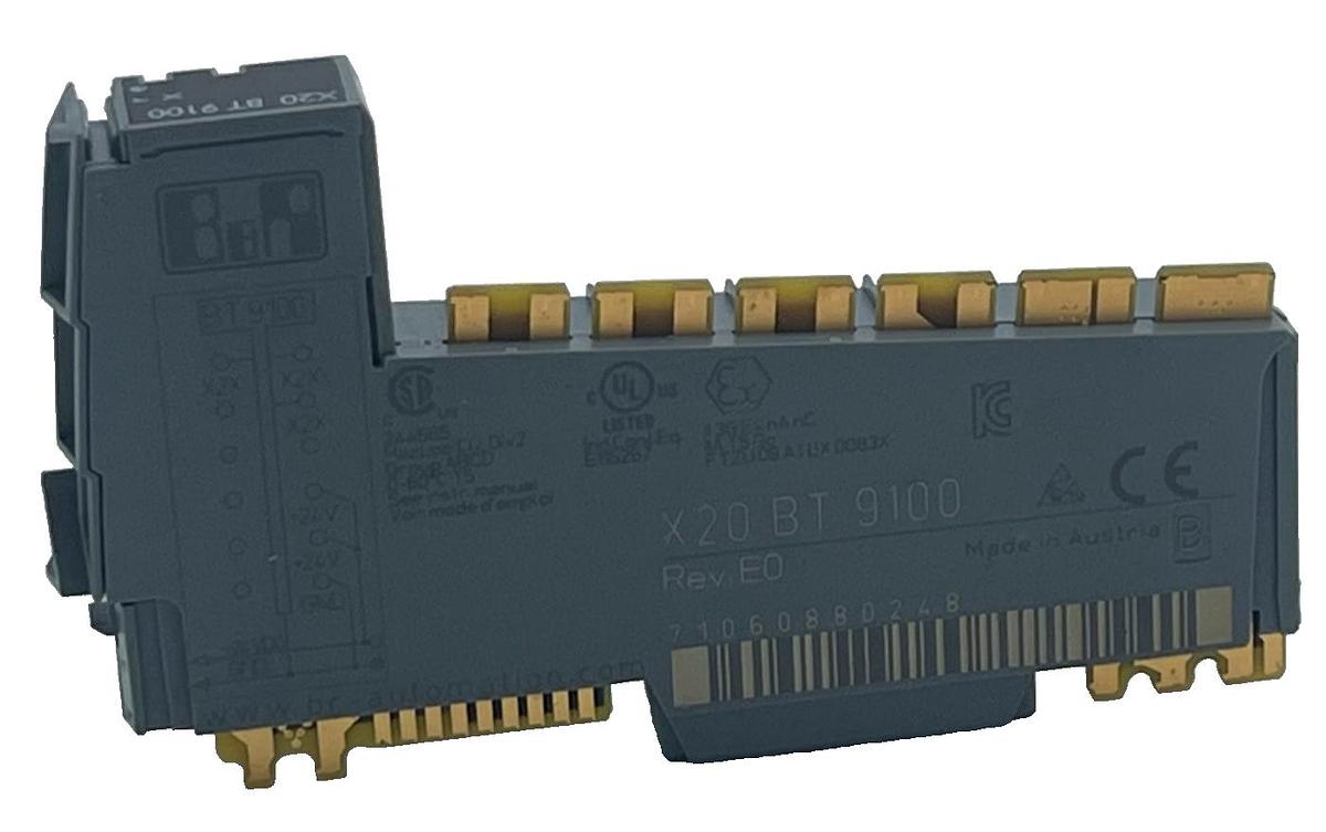 Used B&R X20BT9100 REV E0 Bus Transmitter Module X2X Link Expansion 8-Pin Isolated