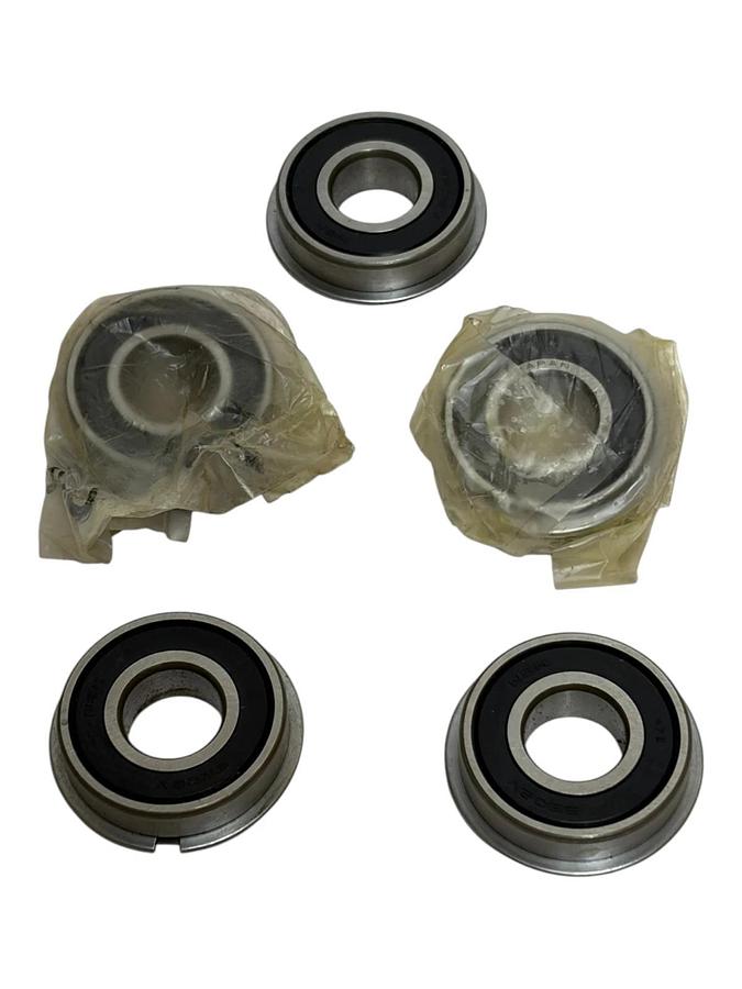 Lot of 5 NSK 6202V Deep Groove Ball Bearings Flanged with Snap Ring