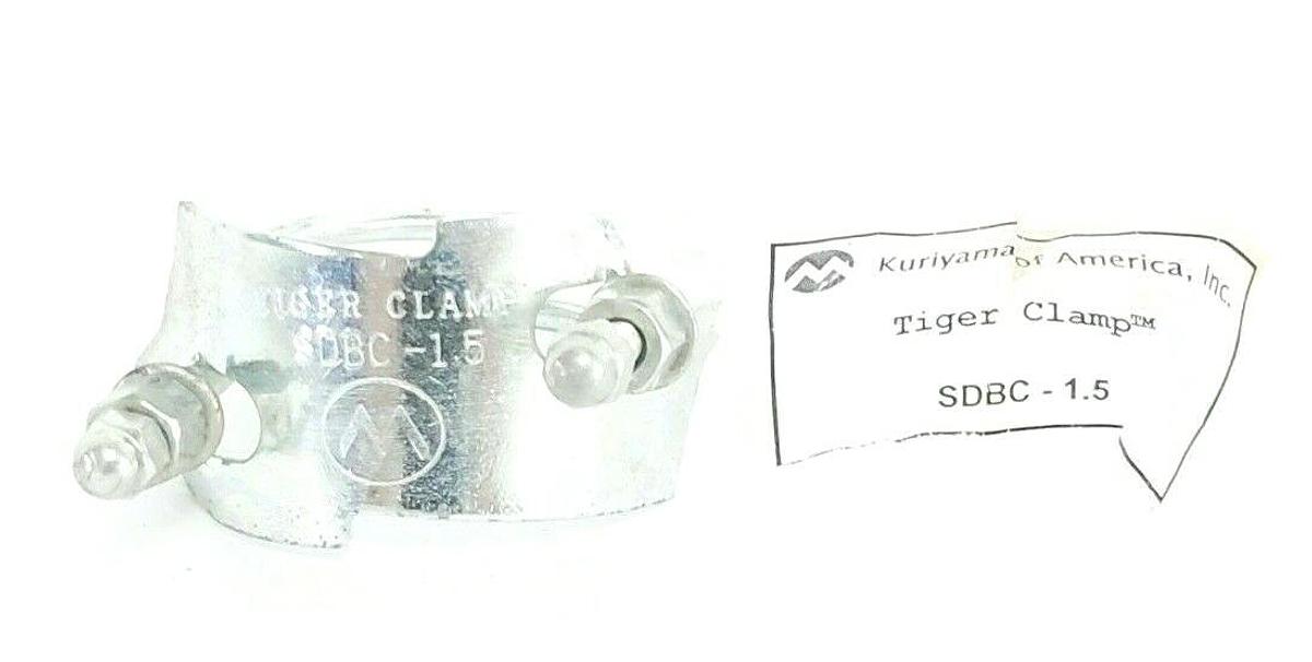 Used LOT OF 4 NEW KURIYAMA SDBC-1.5 DOUBLE BOLT SPRIAL TIGER CLAMPS 1-1/2" ID, SDBC15