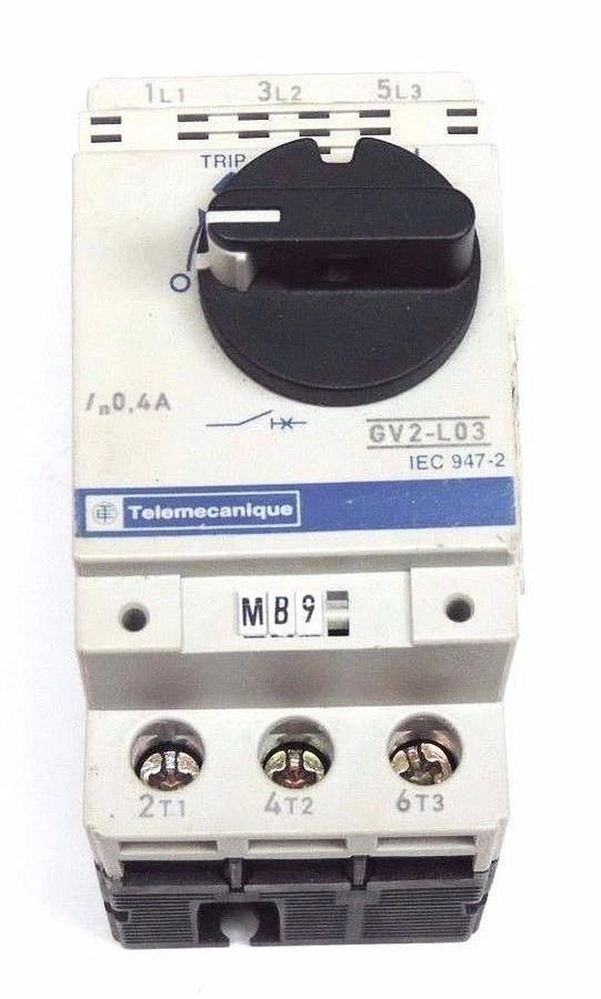 Used TELEMECANIQUE GV2-L03 MANUAL STARTER SWITCH 40A, 690V, 50/60HZ, GV2L03