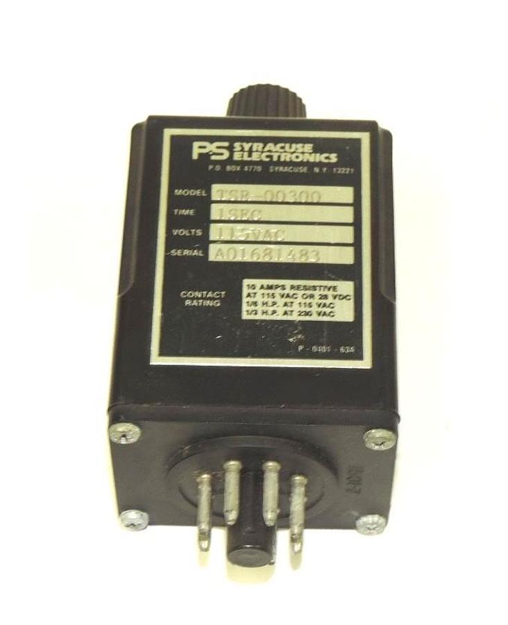 Used PS SYRACUSE ELECTRONICS TSR-00300 TIME DELAY RELAY 1SEC 115VAC TSR00300