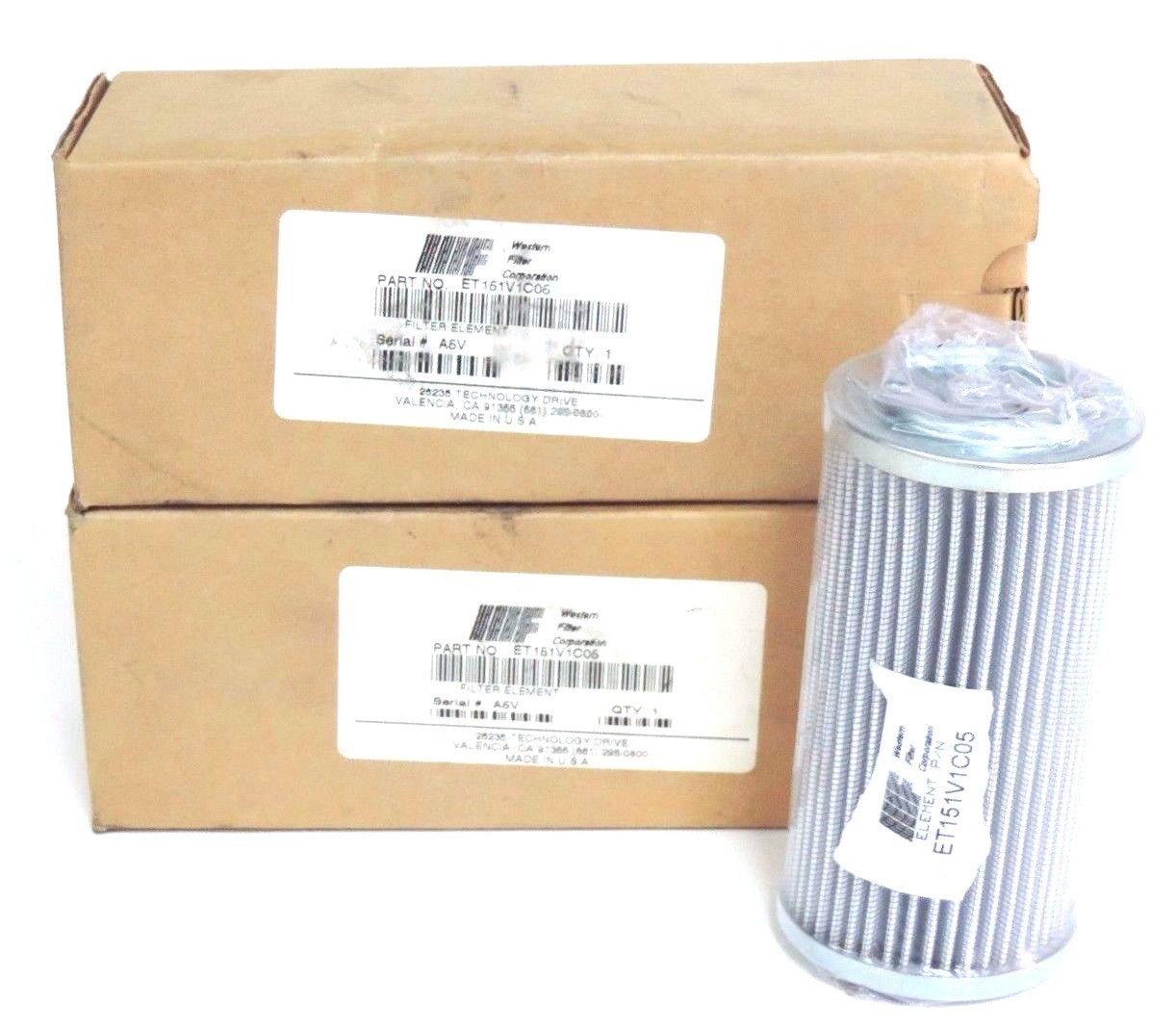 Used 2 NIB WESTERN FILTER CORP. ET151V1C05 FILTER ELEMENTS