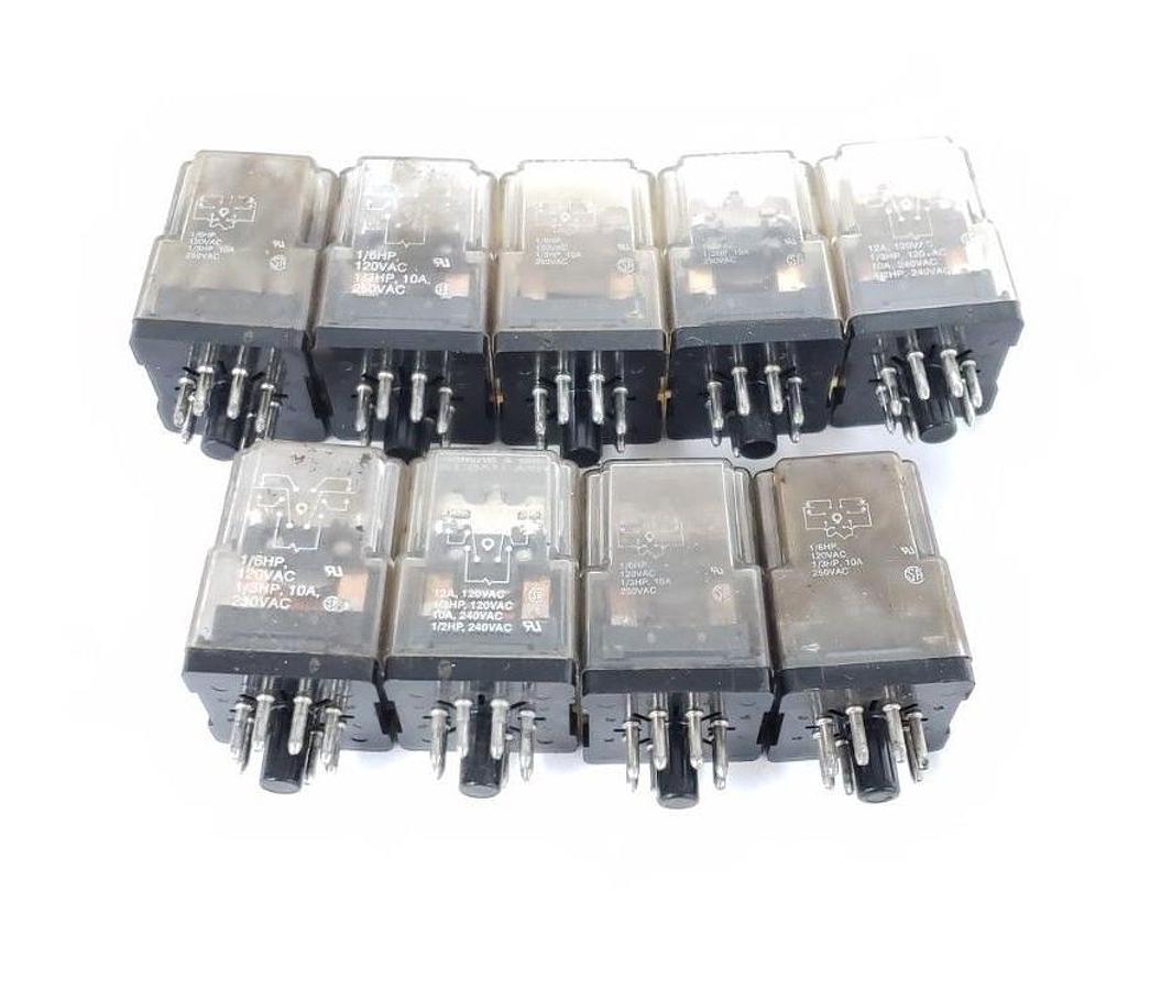 Used LOT OF 9 POTTER & BRUMFIELD KRPA-11AG-120 RELAYS KRPA11AG120, 120V, 50/60HZ