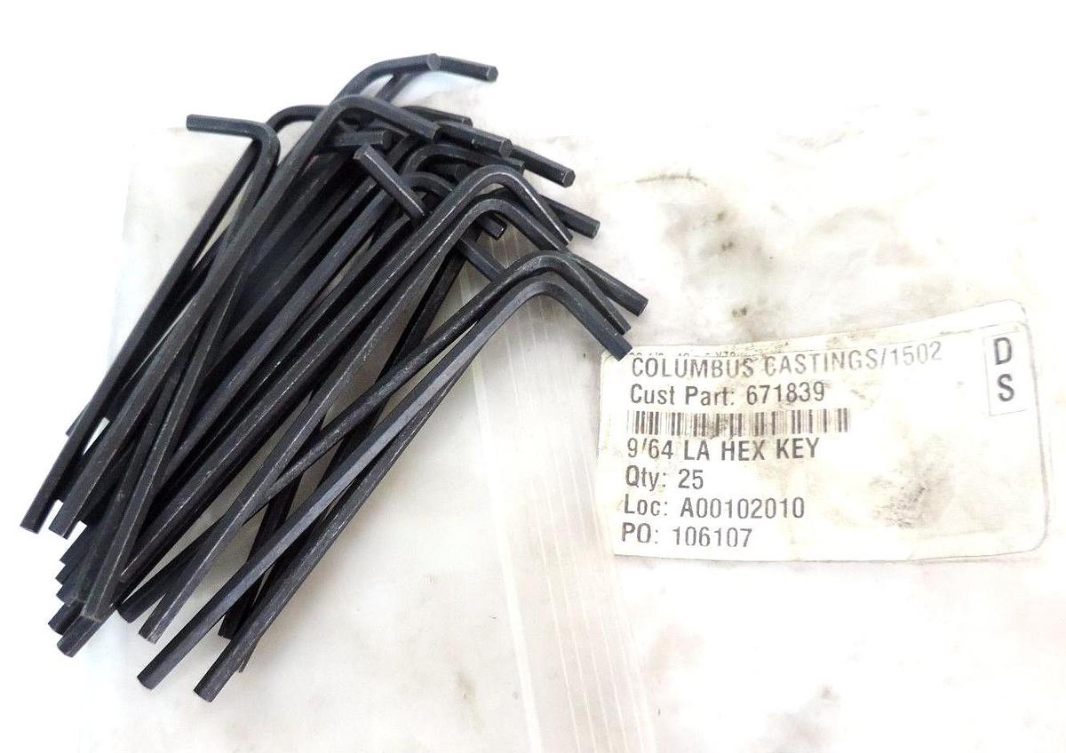 Used LOT OF 22 NEW GENERIC 9/64 LA HEX KEYS