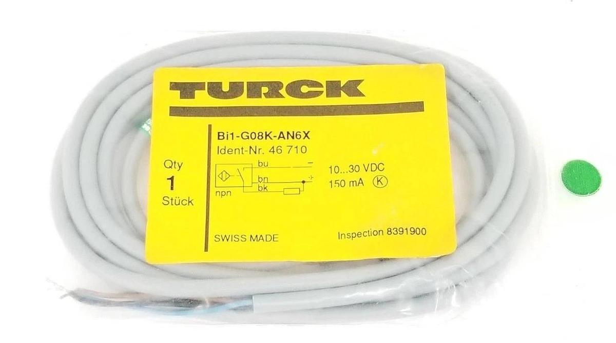 Used NEW TURCK BI1-G08K-AN6X PROXIMITY SENSOR IDENT-NR. 46710, 10...30VDC