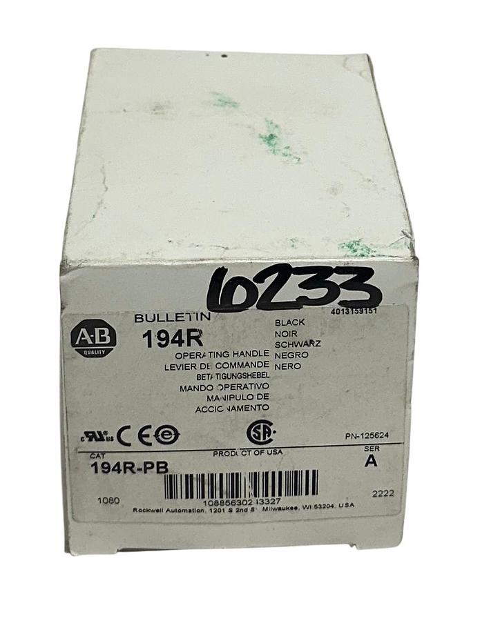 Used ALLEN BRADLEY 194R-PB /A BLACK OPERATING HANDLE / DISCONNECT SWITCH 60A NSMP