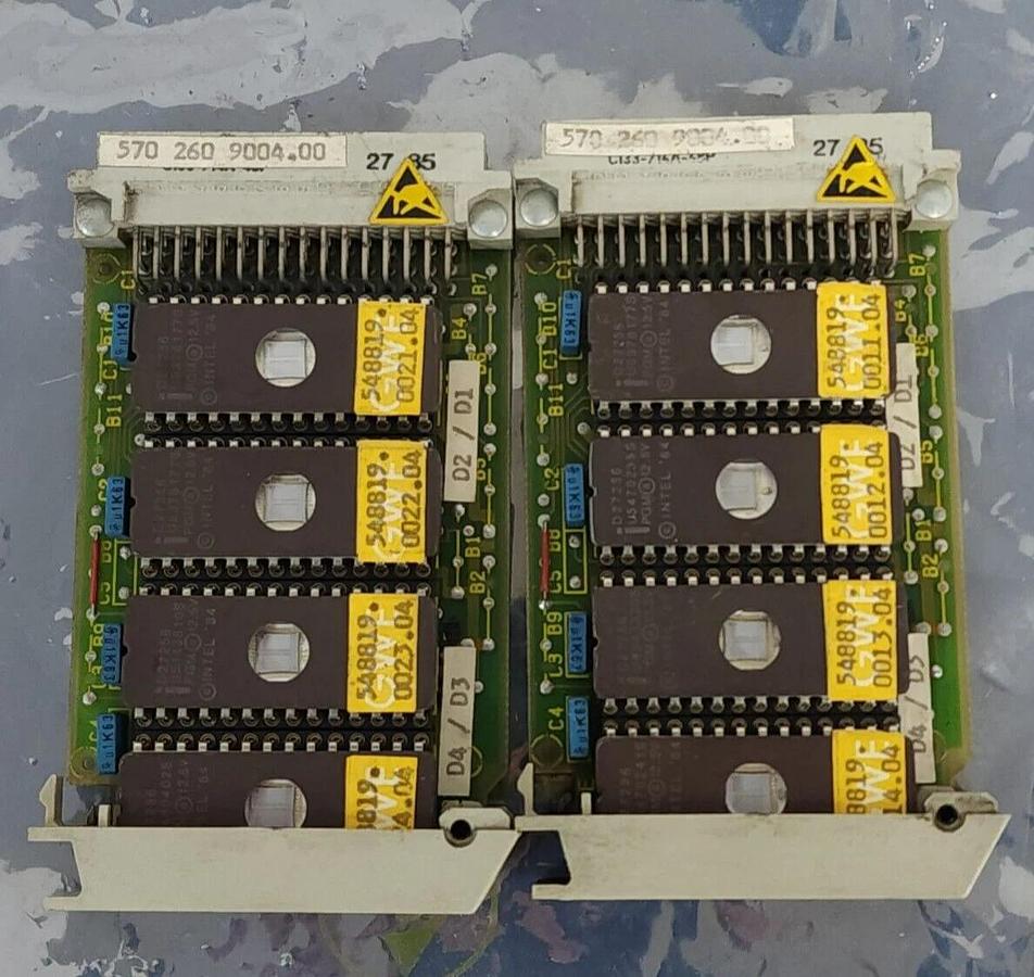 Used LOT OF 2 SIEMENS 570-260-9004.00 / 570260900400 SINUMERIK 4-PORT MEMORY MODULES