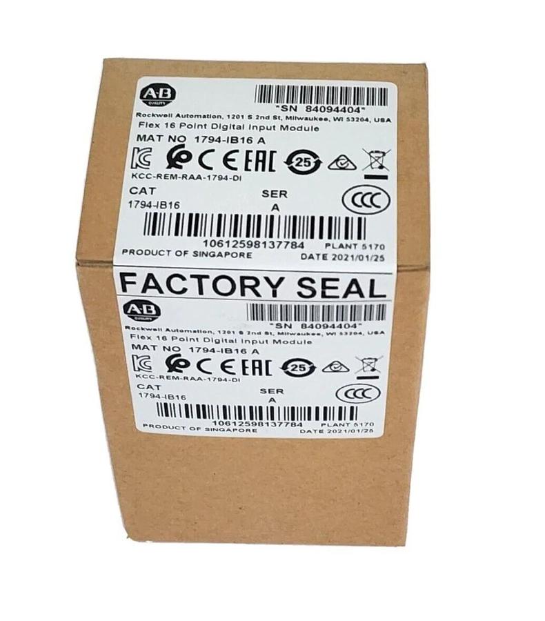 Used FACTORY SEALED ALLEN BRADLEY 1794-IB16 SER. A FLEX INPUT MODULE 16 POINT
