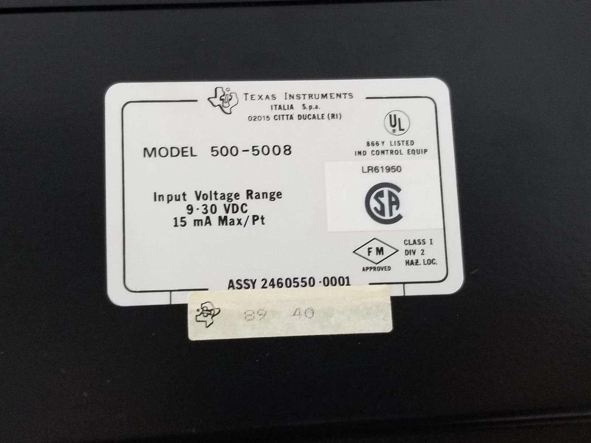 Used NIB TEXAS INSTRUMENTS 500-5008 INPUT MODULE ASSY: 2460550-0001 9-30VDC 15mA