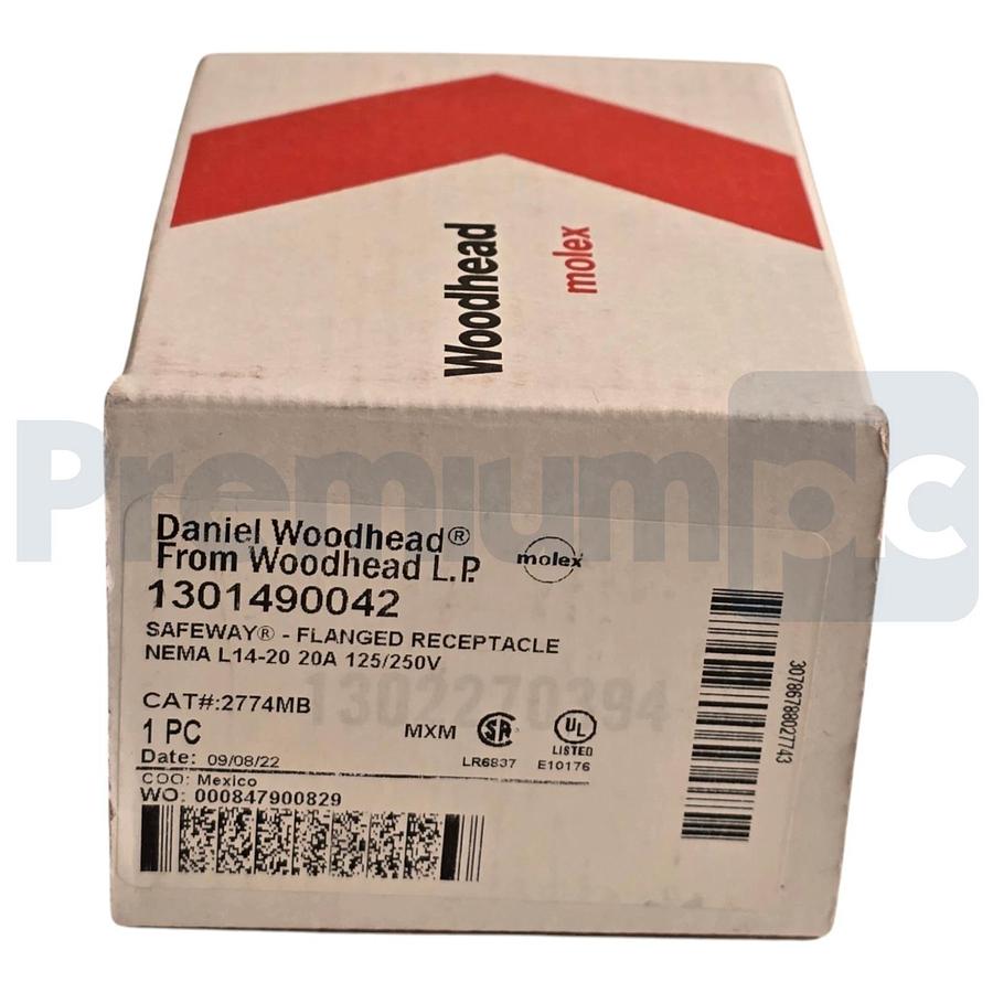 Woodhead 2774MB Safeway Flanged Receptacle NEMA L14-20 20A 125/250V 1301490042