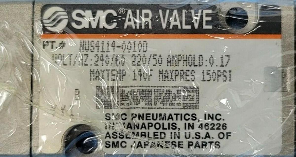 Used NEW SMC VS4114-0010D AIR VALVE 240/220V 60/50HZ 0.17A