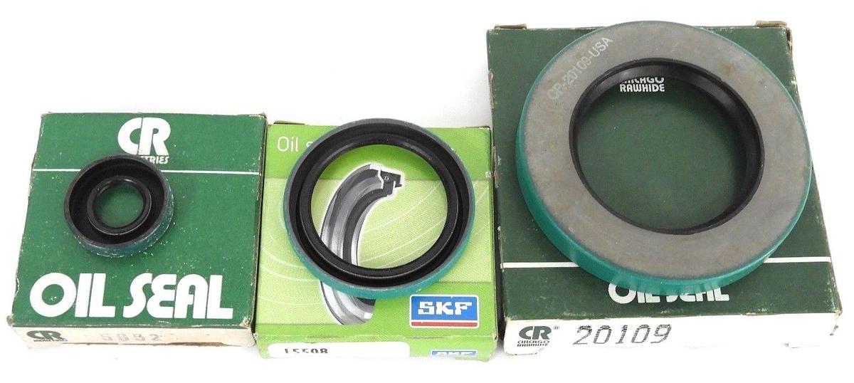 Used LOT OF 3 NIB CHICAGO RAWHIDE & SKF OIL SEALS (1) 20109 (1) 15508 (1) 5652