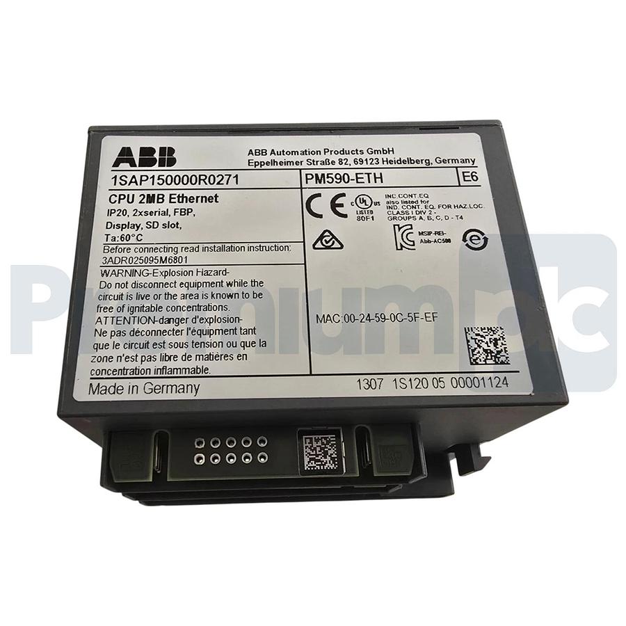 ABB PM590-ETH | 1SAP150000R0271 AC500 Processor Module 2MB ENet 2xRS232/485 NSMP