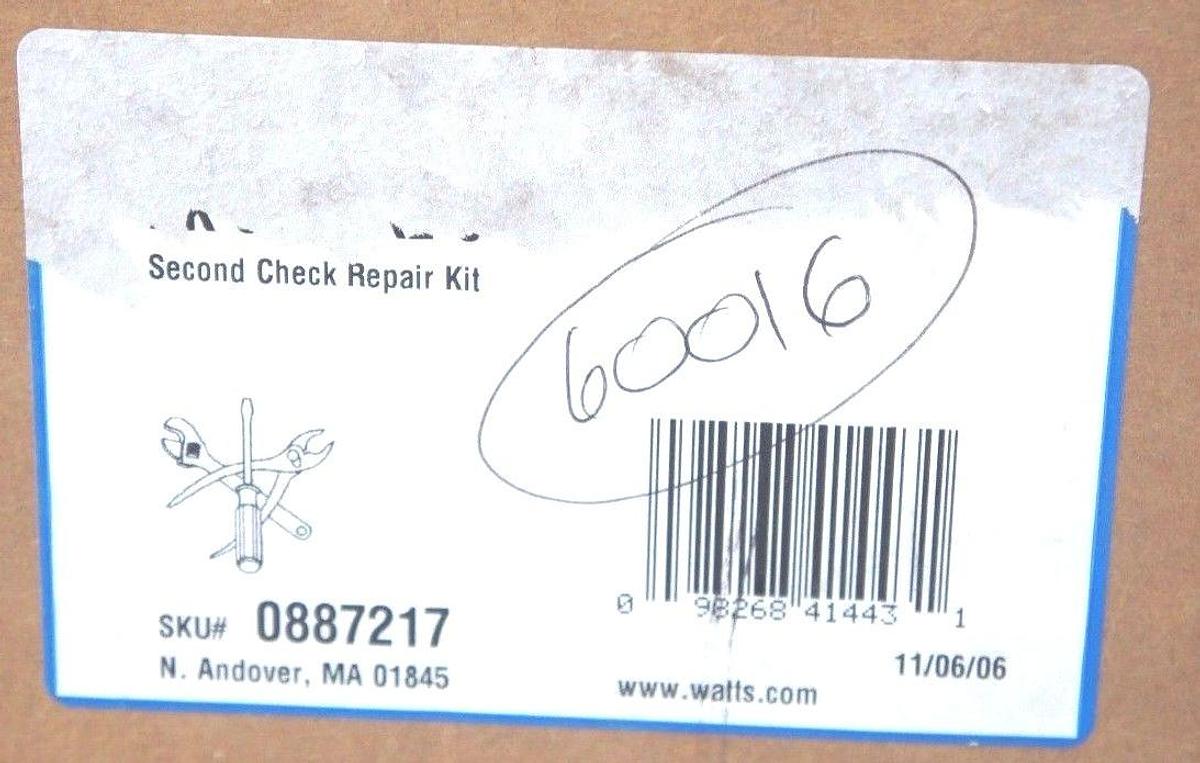 Used NIB WATTS RK-909-CK2-6 BACKFLOW PREVENTER SECOUND CHECK VALVE KIT 6" 0887217