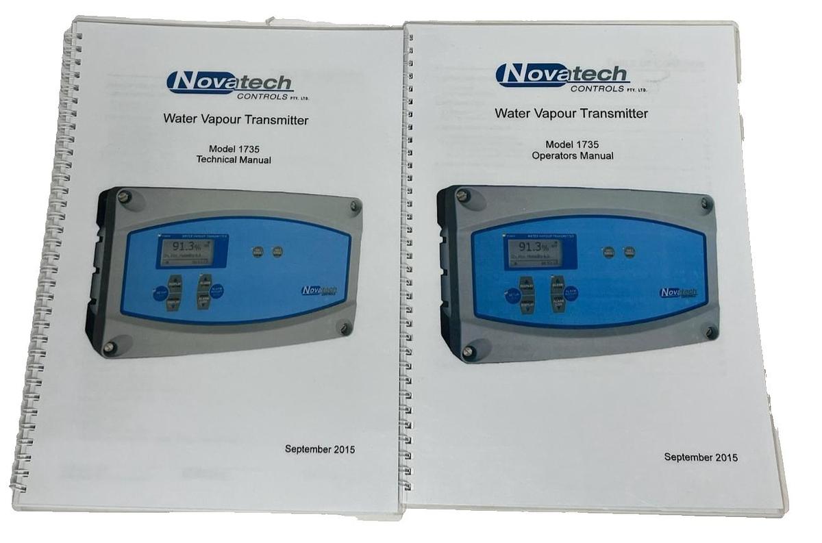 Used Novatech Controls 1735 Water Vapour Transmitter 1730 Ser. 100-240VAC w/ Manuals