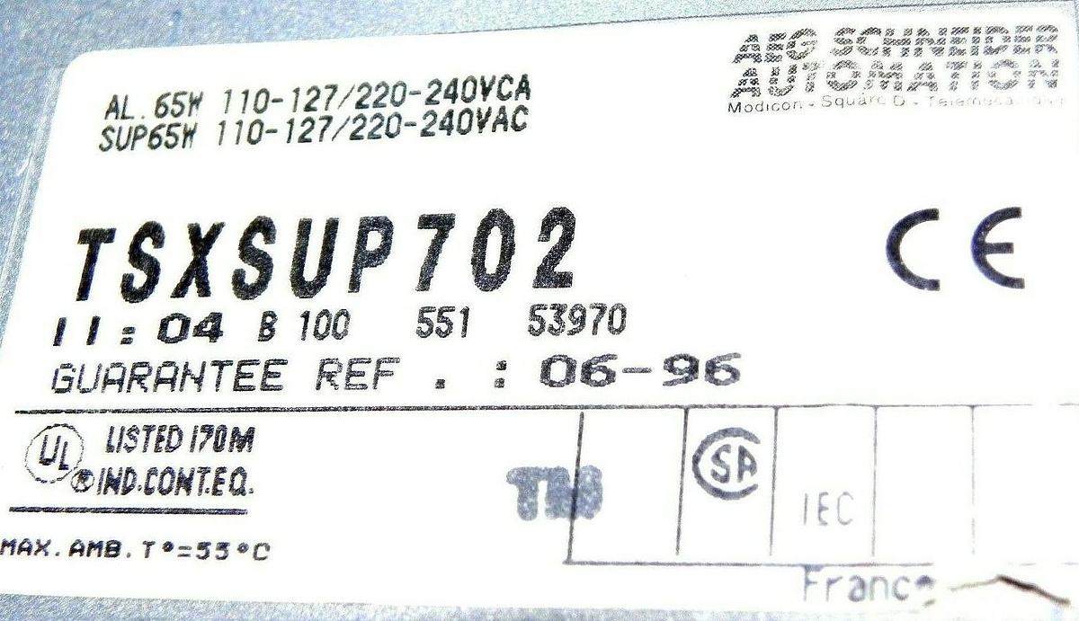 Used TELEMECANIQUE TSX-SUP-702 TSX7 POWER SUPPLY 110-127/220-240VAC TSXSUP702