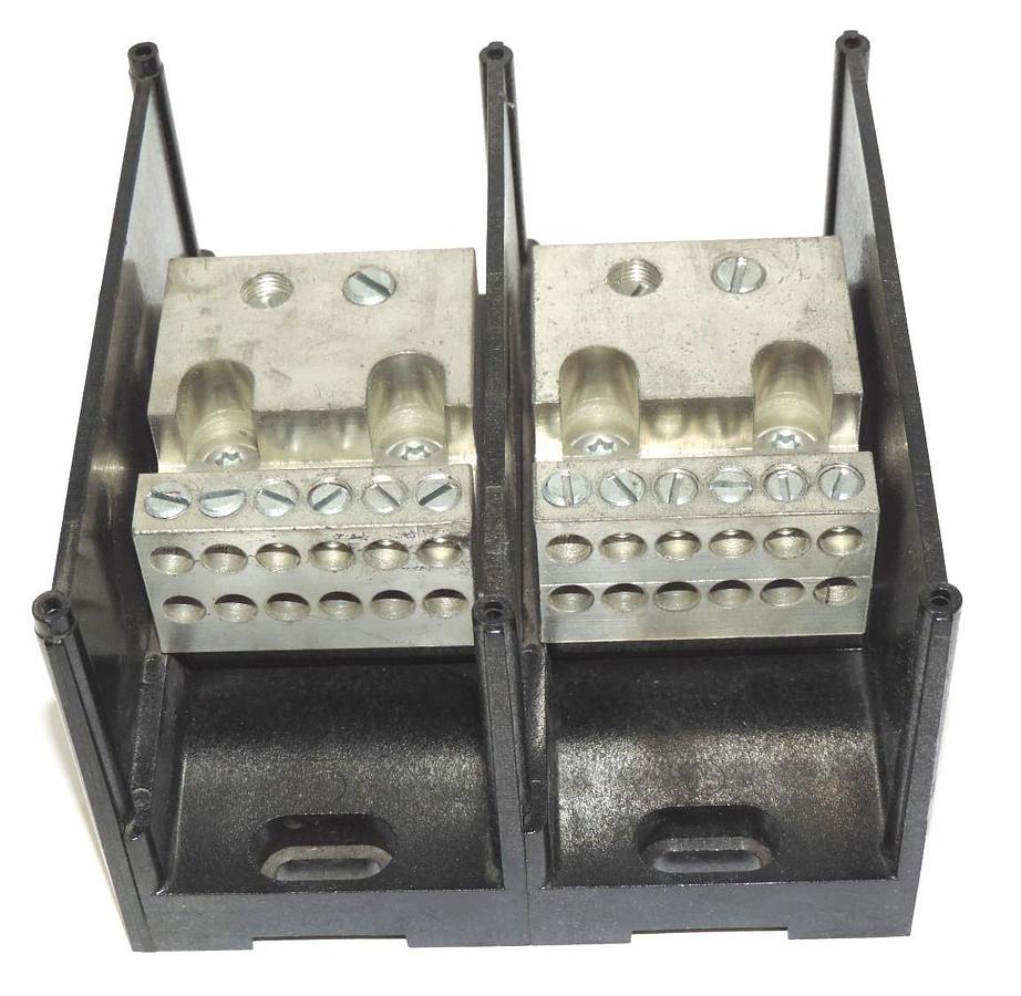 Used GOULD SHAWMUT 68162 COPPER POWER DISTRIBUTION BLOCK 2P