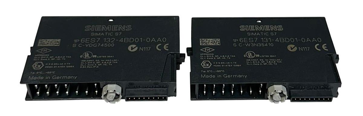 Used 2 SIEMENS 6ES7 131-4BD01-0AA0 / 6ES7 132-4BD01-0AA0 SIMATIC S7 INPUT/OUTPUT NSNP