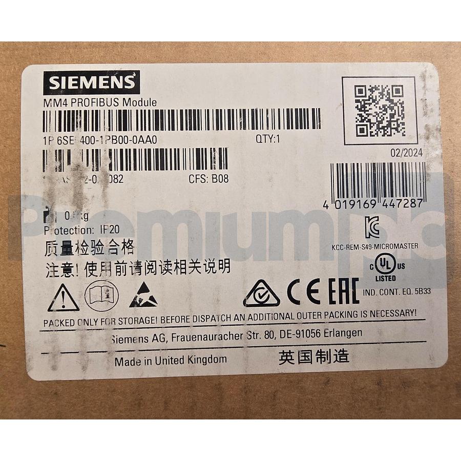Used Siemens 6SE6400-1PB00-0AA0 SINAMICS Micromaster 4 MM4 PROFIBUS Module NSMP