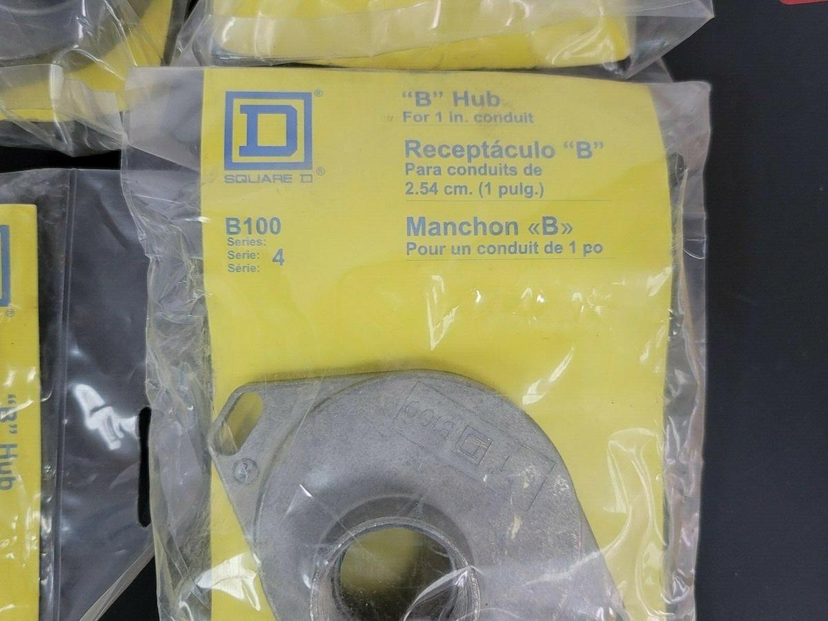 LOT OF 5 NEW SQUARE D B100 "B" HUB FOR 1'' CONDUIT SERIES 4