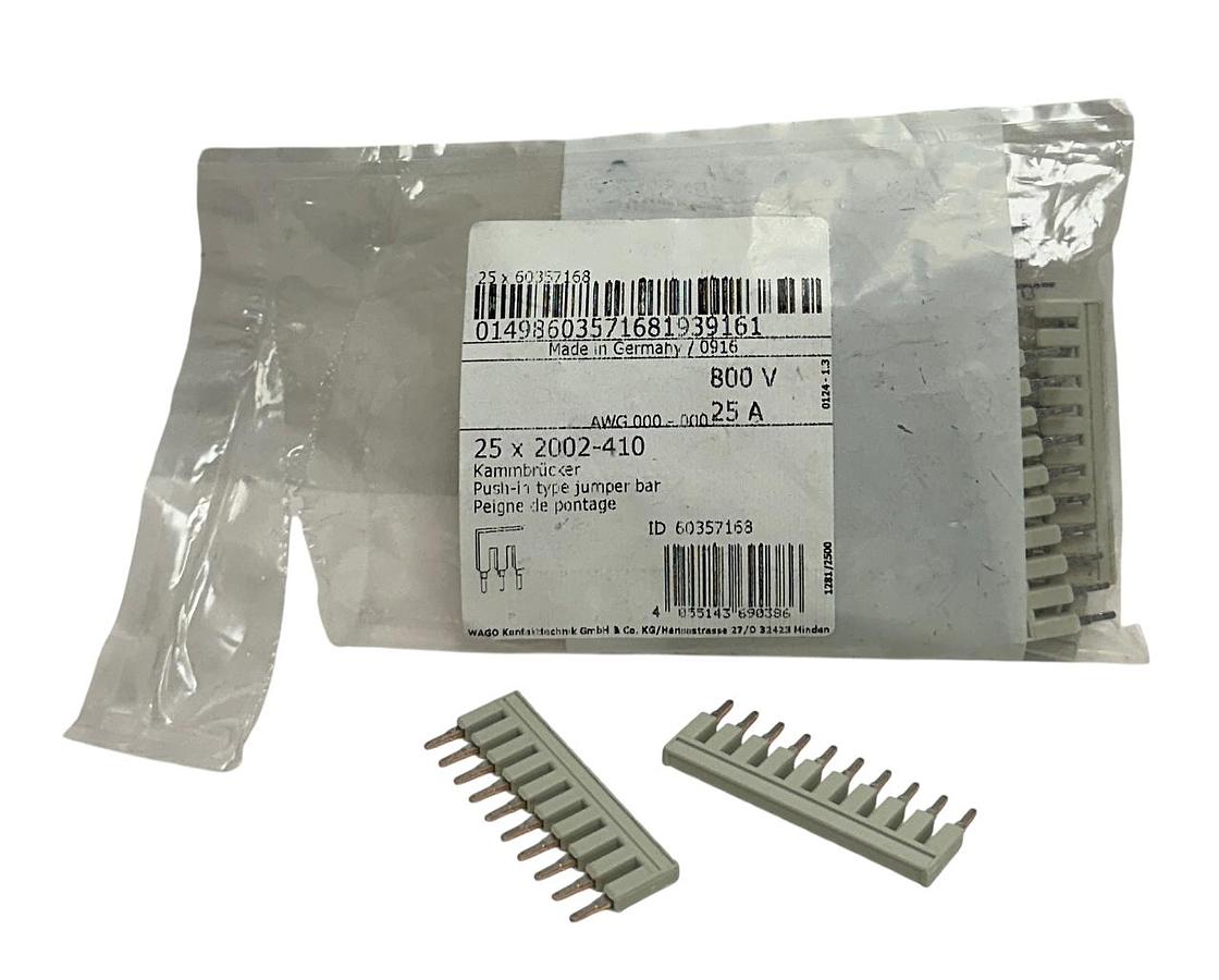 Used 16 WAGO 2002-410 / 60357168 TOPJOB S 10-WAY SIDE JUMPERS PUSH-IN 25A 800V NSMP