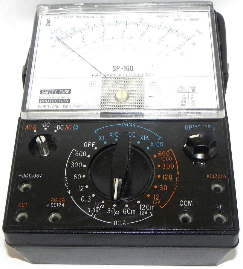 Used A.W. SPERRY INSTRUMENTS INC. SP-160 VOLT-OHM-MILLIAMMETER SP160