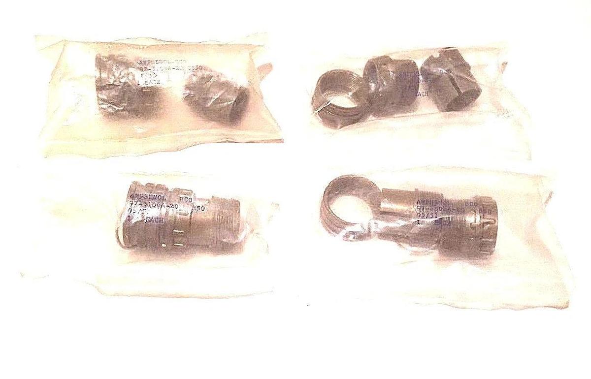 Used LOT OF 4 NEW AMPHENOL 97-3106A-20 CONNECTOR PLUGS 973106A20