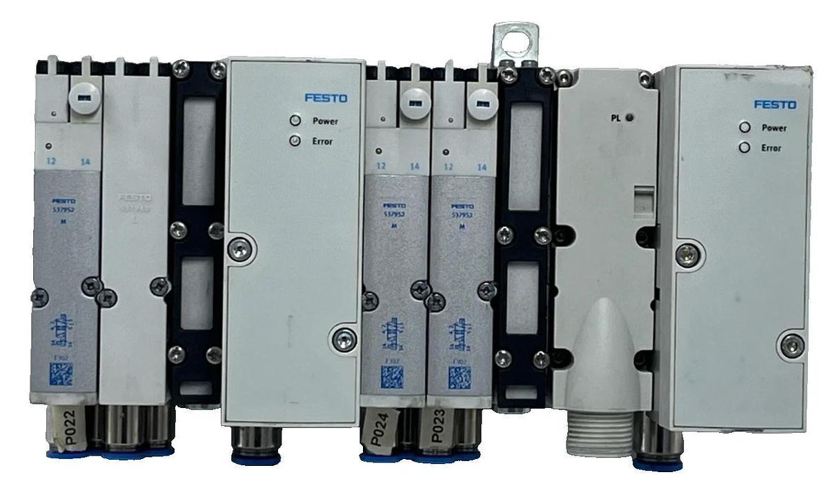 Used FESTO ASSEMBLY: MPA-S Manifold 2x VPPM-6TA Valves 3x VMPA2 Solenoids 7/8" Supply
