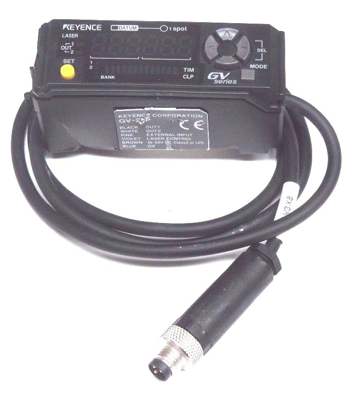 Used KEYENCE GV-21P SENSOR AMPLIFIER GV SERIES, 10/30VDC, GV21P