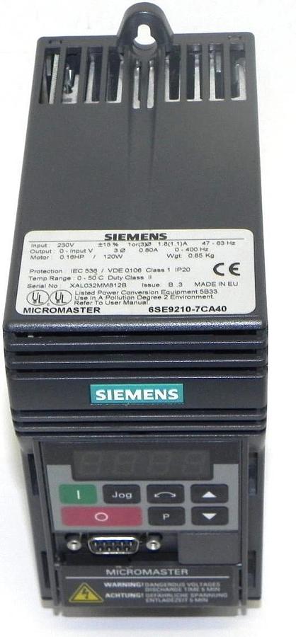 Used NIB SIEMENS 6ES92 P/N: A1-101-415-538 MICROMASTER STARTER KIT, 6SE9210-7CA40