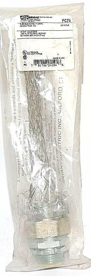 Used NEW HUBBELL FC75 FLEXIBLE CONDUIT GRIPS CONDUIT SIZE: 3/4''