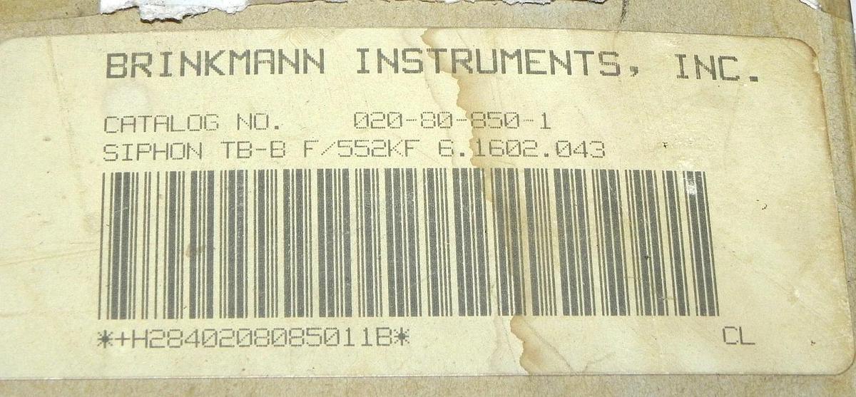 Used NIB BRINKMAN INSTRUMENTS 020-80-850-1 SIPHON TB-B F/552KF 6.1602.043