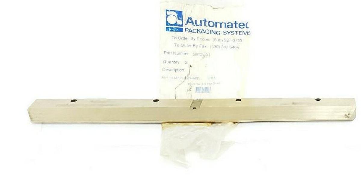 Used NEW AUTOMATED PACKAGING SYSTEMS 59124A1 MACHINED HEATER BAR