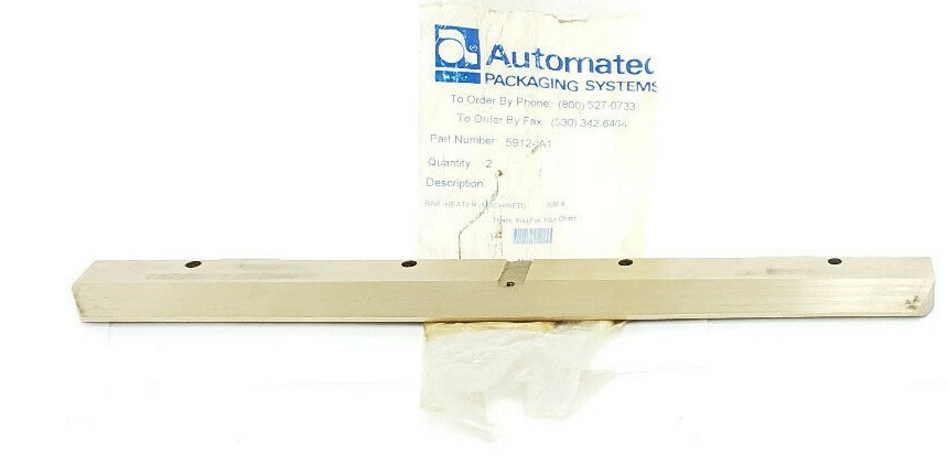 Used NEW AUTOMATED PACKAGING SYSTEMS 59124A1 MACHINED HEATER BAR